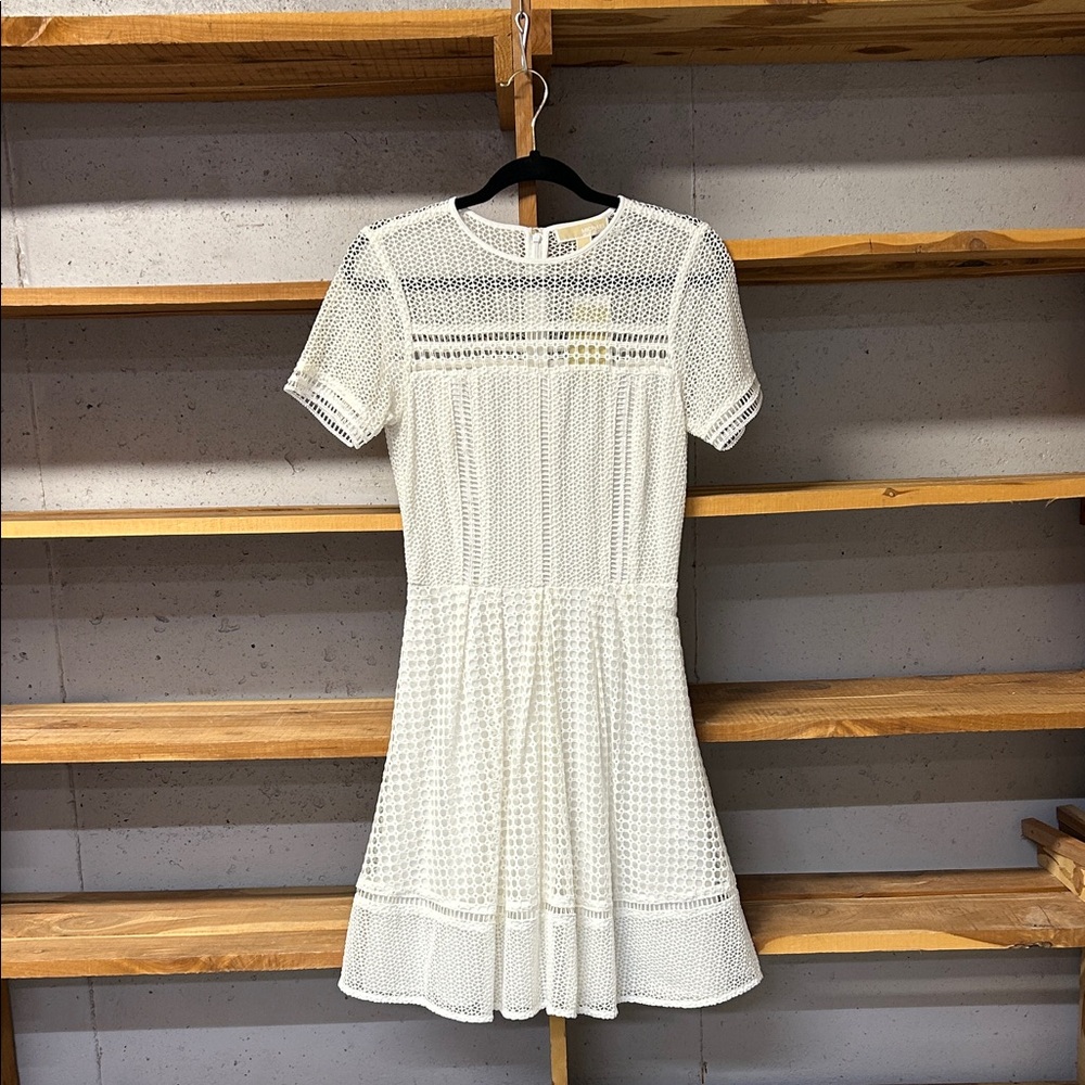 Michael Kors White Textured Sun Dress NWT Size 0